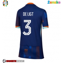 Ženske Nogometnih dresov Nizozemska Matthijs de Ligt #3 Gostujoči EP 2024 Kratki rokavi